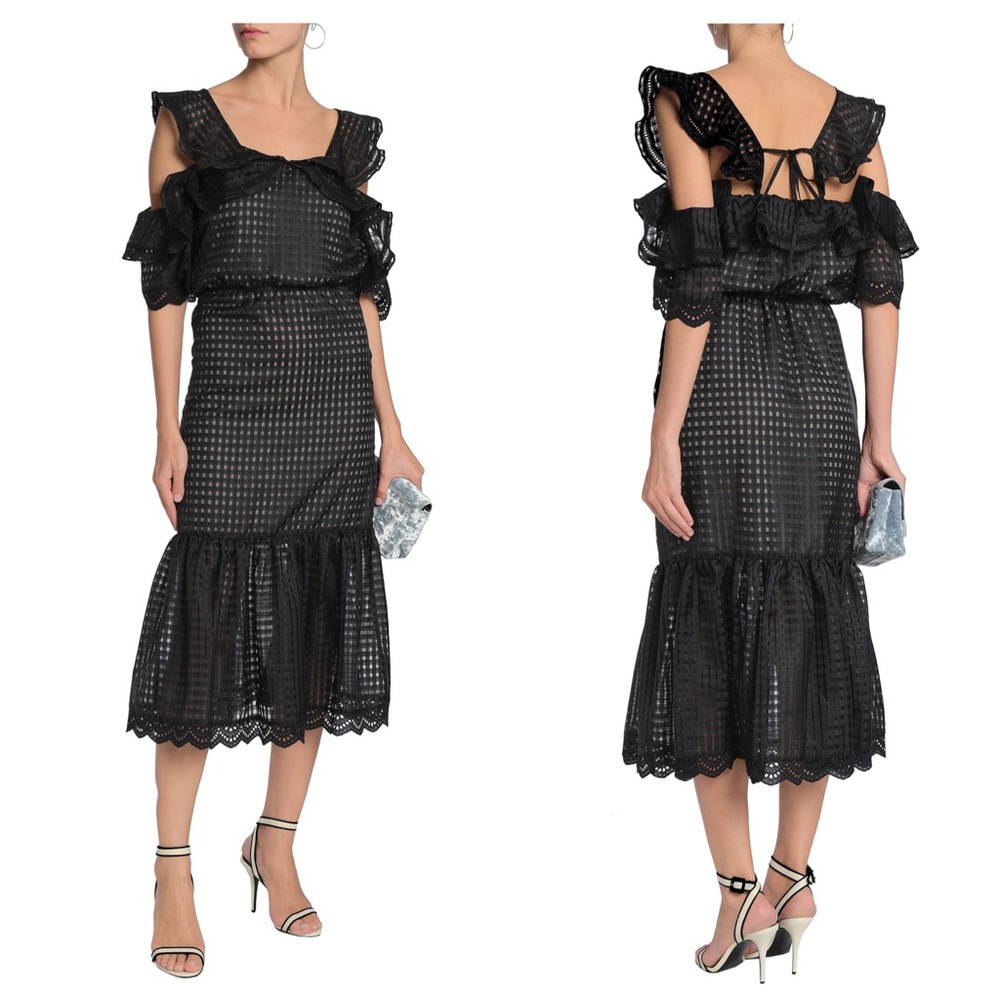 Marissa Webb Kendra Check Organza Midi Dress - Picture 3 of 8